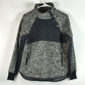 ABERCROMBIE & FITCH™️ Size S Gray/Black Asymmetrical Snap Fleece